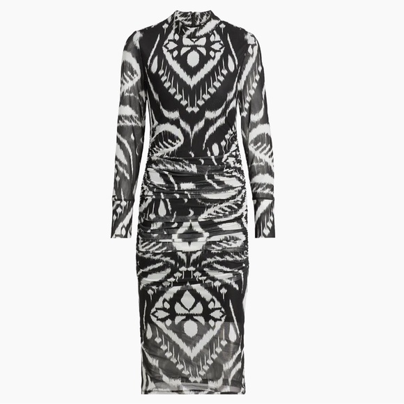 Dresses & Skirts - Farm Rio Ikat Ruched Tulle Midi-Dress